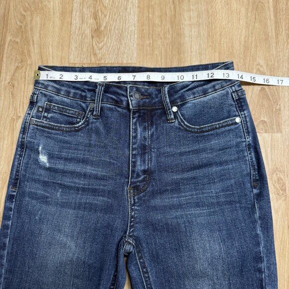 JUDY BLUE JEANS DISTRESSED KNEE SKINNY HIGH RISE STRETCH SIZE 5 / 27 DENIM - Picture 6 of 8